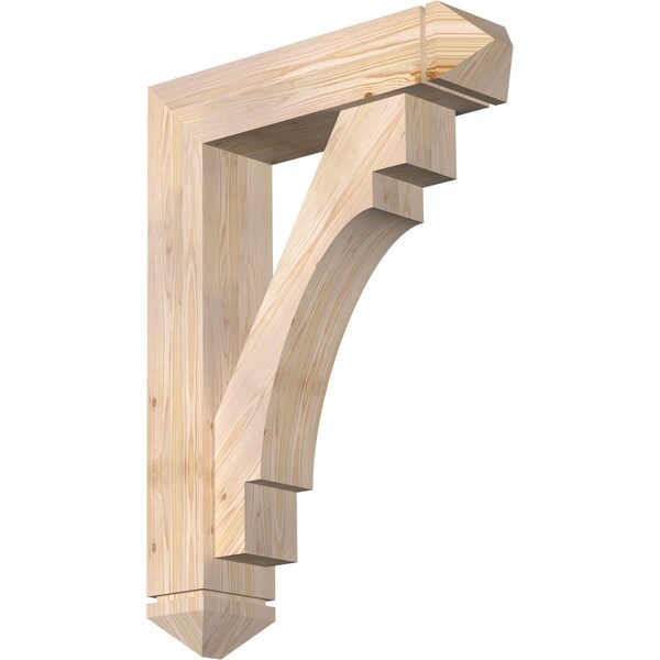Ekena Millwork Merced Arts and Crafts Smooth Bracket w/ Offset Brace, Douglas Fir, 7 1/2"W x 30"D x 42"H BKT0806X30X42MRC03SDF - main